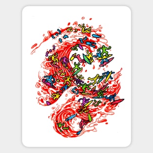 Red wave Sticker